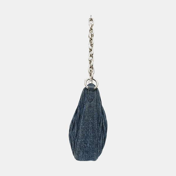 Quilted Denim Shoulder Bag Blue