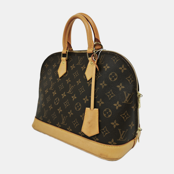 ALMA PM Monogram Coated Canvas Brown