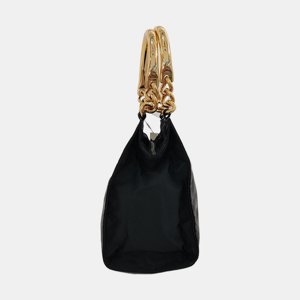 Nylon Top Handle Bag Black