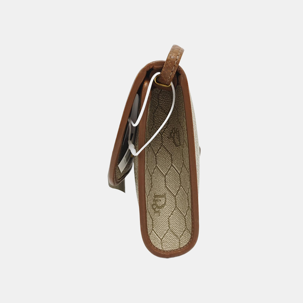 Coated Canvas Shoulder Bag Beige