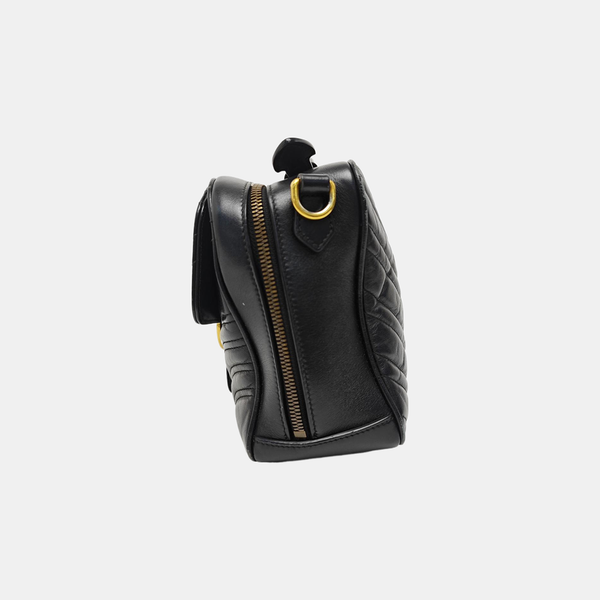 GG Marmont Medium Quilted Calfskin Black