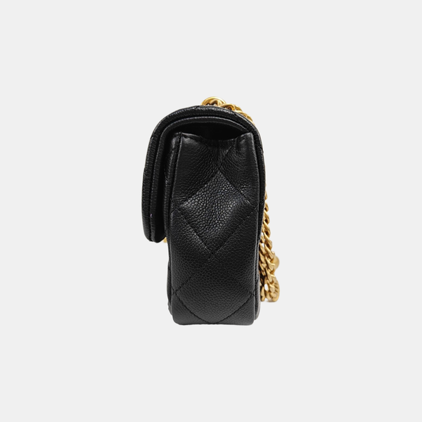 CLASSIC FLAP Mini Quilted Grained Calfskin Black