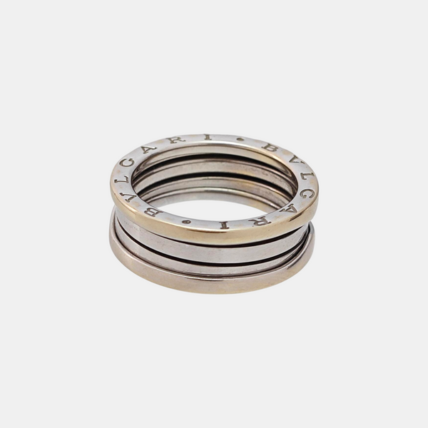 B.ZERO1 18k White Gold Silver Ring EU 59