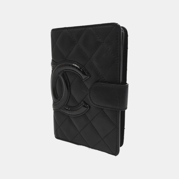 CAMBON Quilted Calfskin Black Wallet