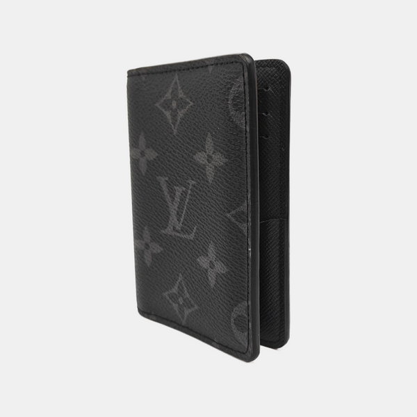 Monogram Coated Canvas Card Holder Gray