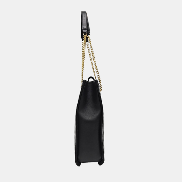 Quilted Calfskin Shoulder Bag Black