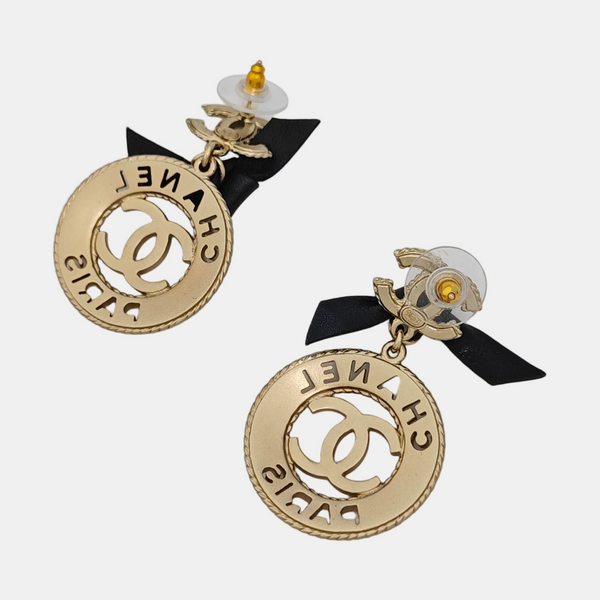 CC Logo Metal Gold Earrings
