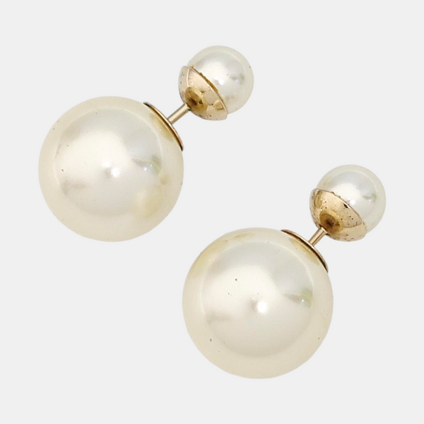 Dior Tribales Metal White Stud Earrings