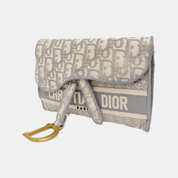Saddle Mini Oblique Canvas Gray