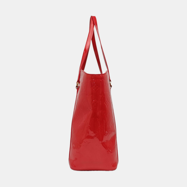 Monogram Patent Leather Tote Bag Red