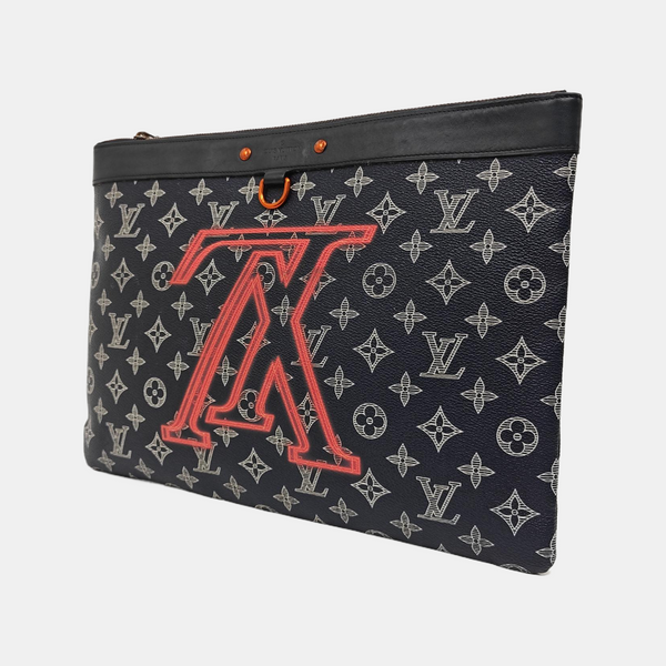 APOLLO GM Monogram Coated Canvas Blue