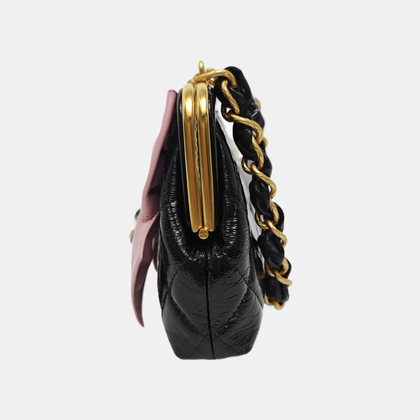 Quilted Patent Leather Black