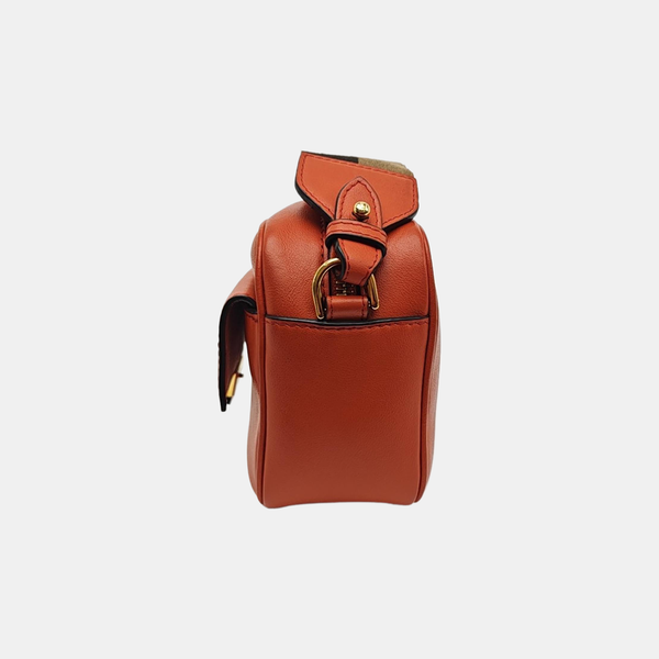 Leather Shoulder Bag Mini Orange