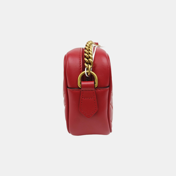 GG Marmont Super Mini Quilted Calfskin Red