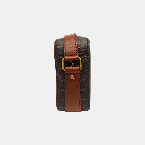 Coated Canvas Shoulder Bag Brown