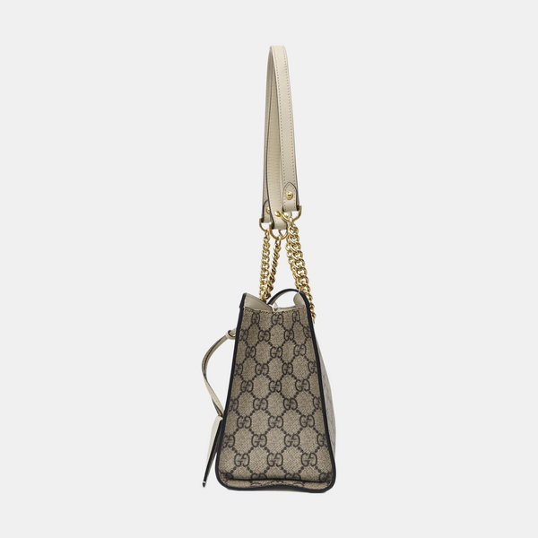 Padlock Small Monogram Coated Canvas Beige