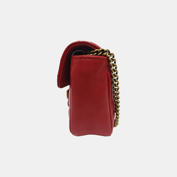 GG Marmont Mini Piel de Becerro Roja