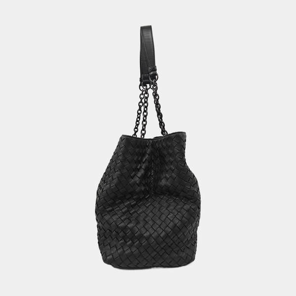Lambskin Top Handle Bag Black