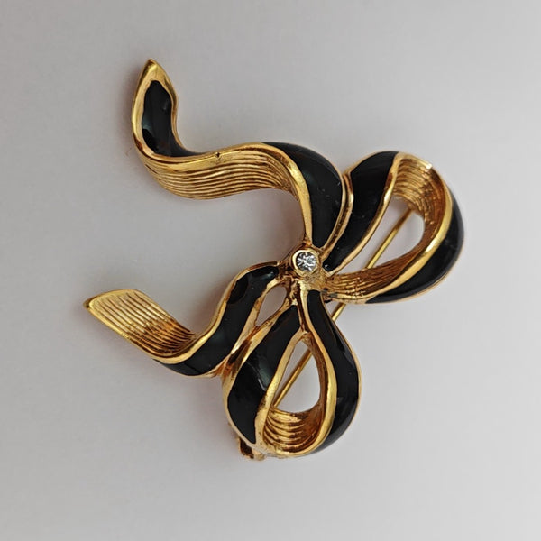 Metal Black Brooch