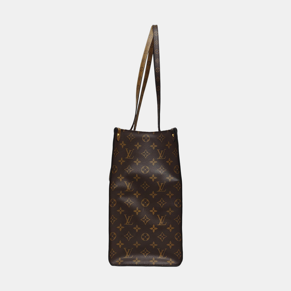 Onthego GM Lona Revestida Monogram Marrón