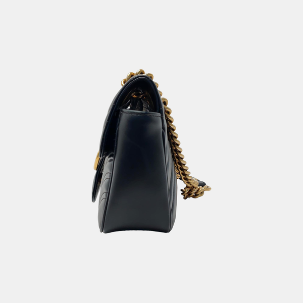 GG Marmont Small Quilted Calfskin Black