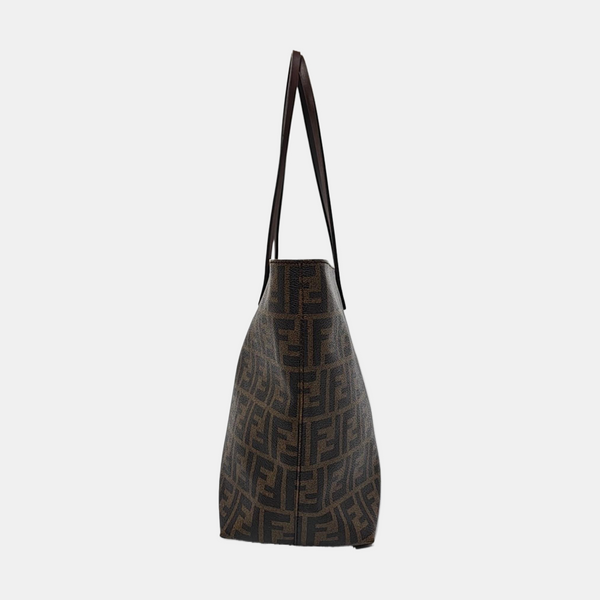 Coated Canvas Tote Bag Brown