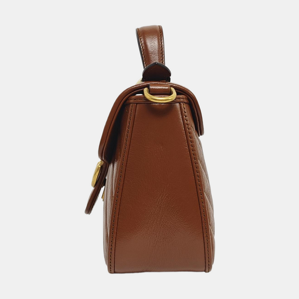 GG Marmont Mini Quilted Calfskin Brown