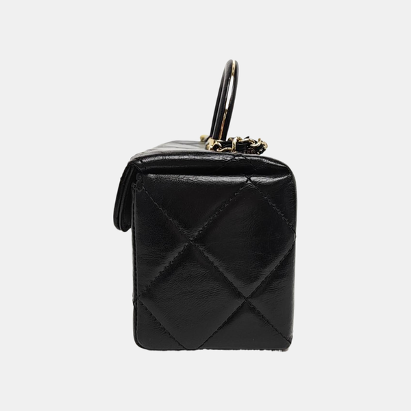 Quilted Calfskin Shoulder Bag Mini Black