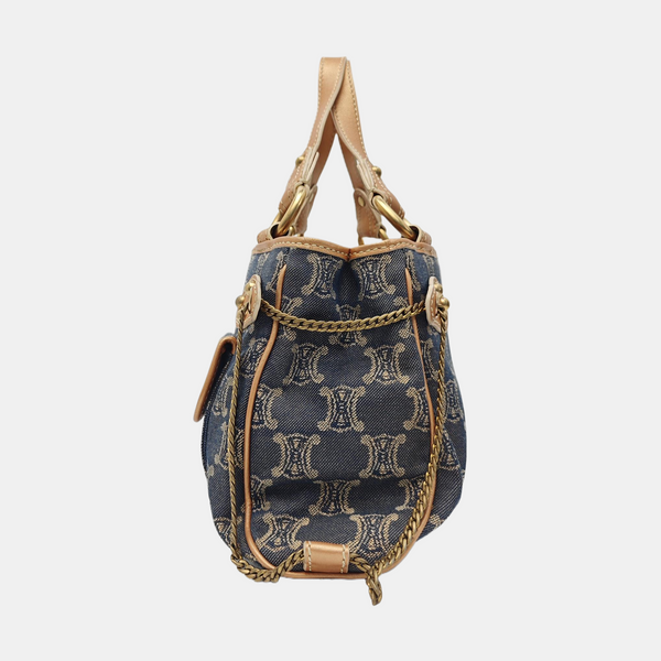 Canvas Top Handle Bag Blue