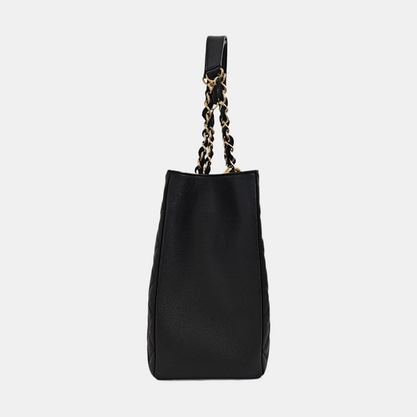CHANEL GST Extra Large Quilted Grained Calfskin Black