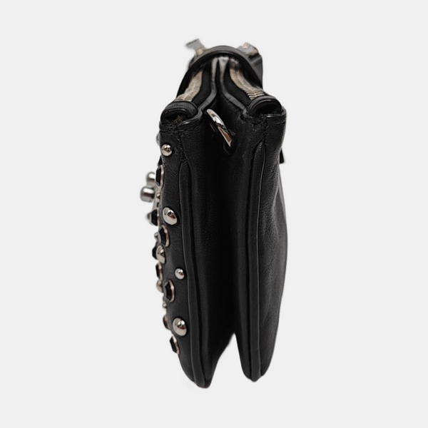 Bolso bandolera de piel de becerro negro