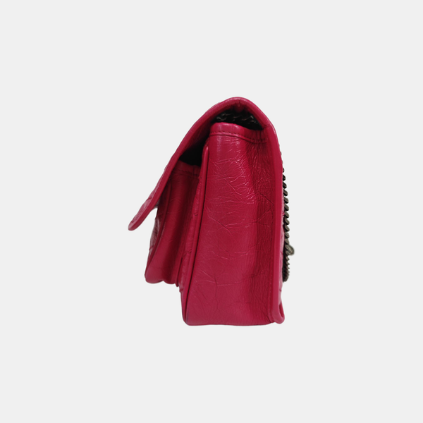 NIKI Small Chevron Calfskin Red
