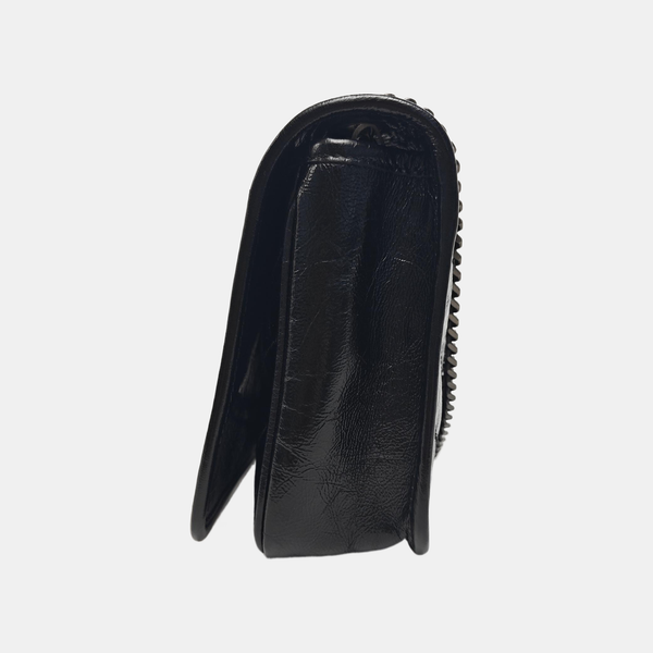 NIKI Mini Chevron Calfskin Black