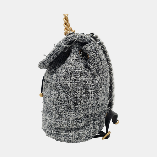 CHANEL 19 Small Wool Gray