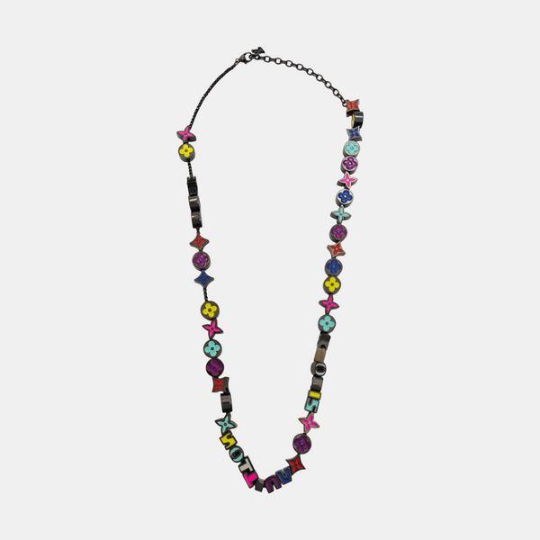 LV COLORS BEADS Metal Black Necklace