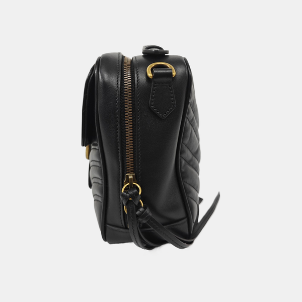 GG Marmont Medium Quilted Calfskin Black