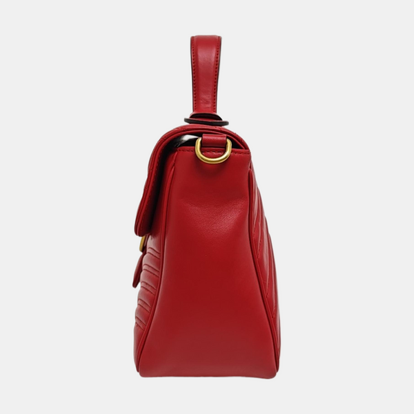GG Marmont Small Quilted Calfskin Red