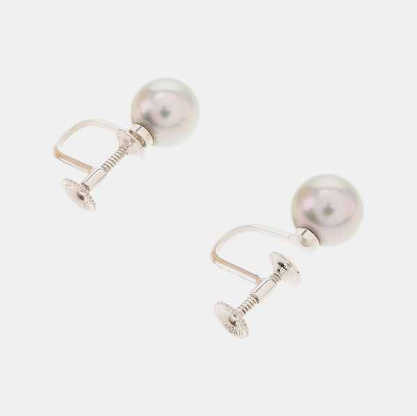 Pearl Blue Clip On Earrings
