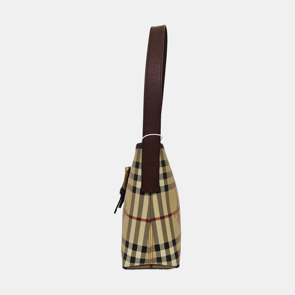 Coated Canvas Shoulder Bag Beige