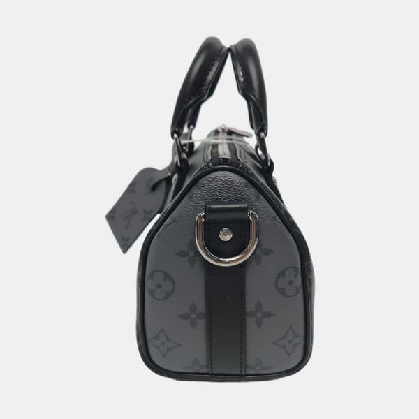 KEEPALL 25 Monogram Coated Canvas Black