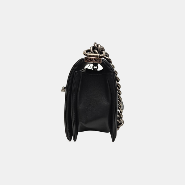 BOY CHANEL Small Quilted Calfskin Black