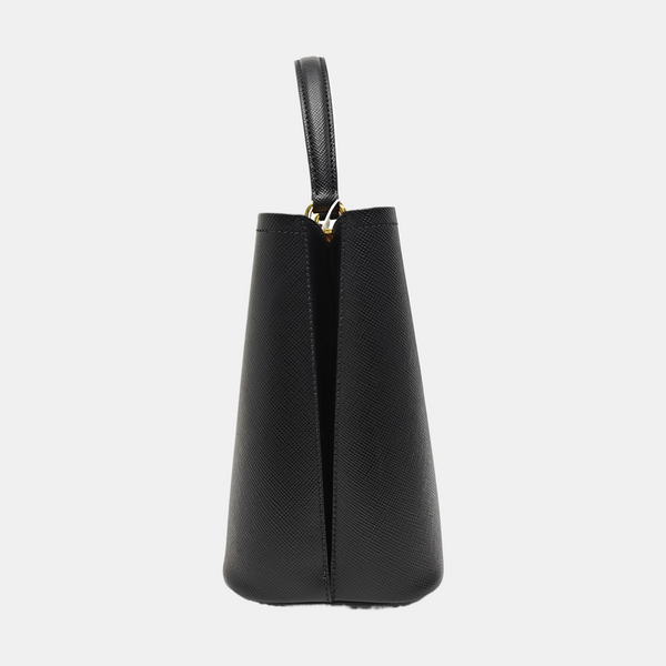 Panier Medium Saffiano Calfskin Black