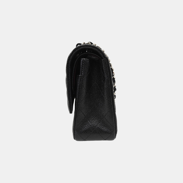 CLASSIC FLAP Small Quilted Grained Calfskin Black