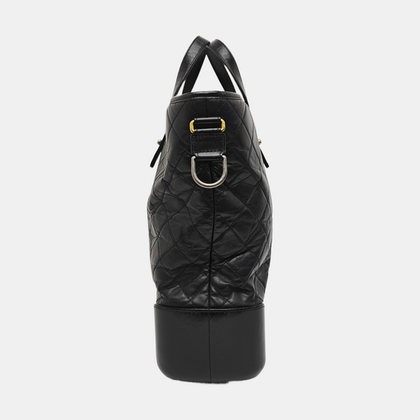 GABRIELLE Large Quilted Vintage Calf Black