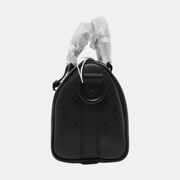 KEEPALL 25 Monogram Coated Canvas Black