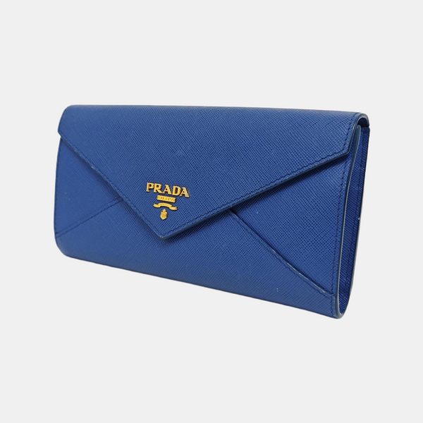 Envelope Wallet Saffiano Calfskin Blue