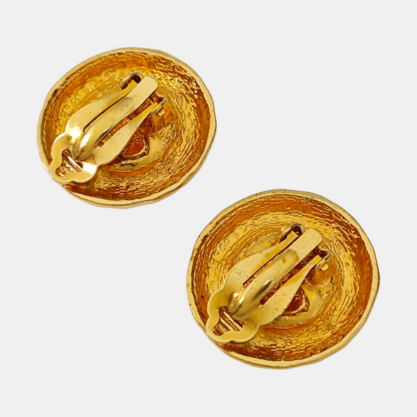 Metal Gold Clip On Earrings