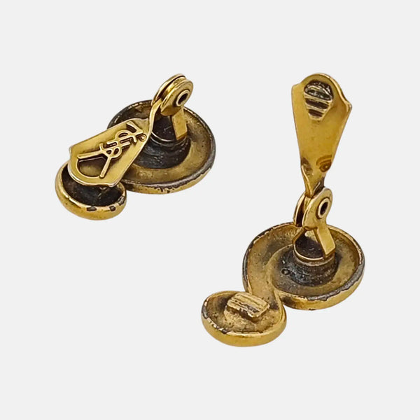 Metal Gold Clip On Earrings