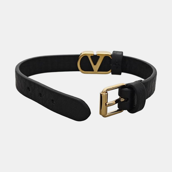 Leather Black Bangle