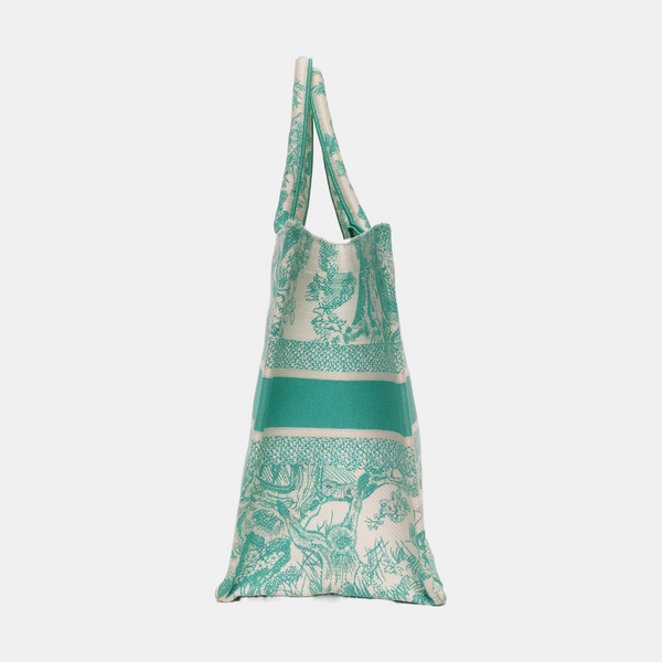 Book Tote Medium Canvas Green
